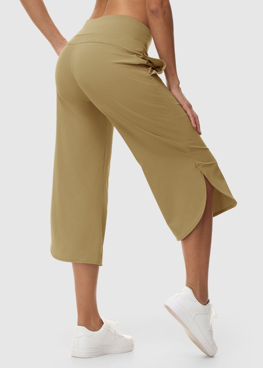 Women's Micro-Elastic Wide-Leg Cropped Pants