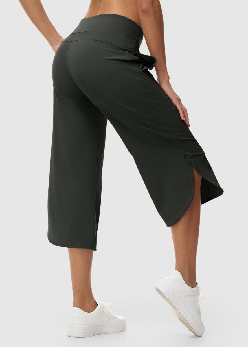 Women's Micro-Elastic Wide-Leg Cropped Pants