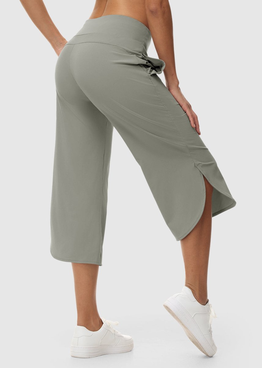 Women's Micro-Elastic Wide-Leg Cropped Pants