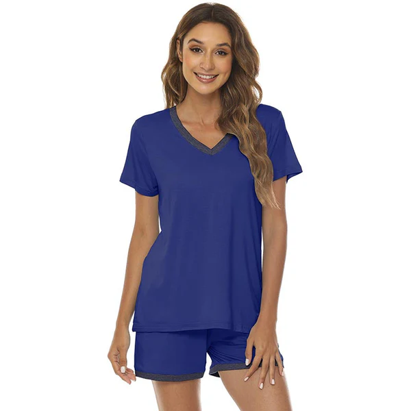 Women's short casual V-neck pajama set