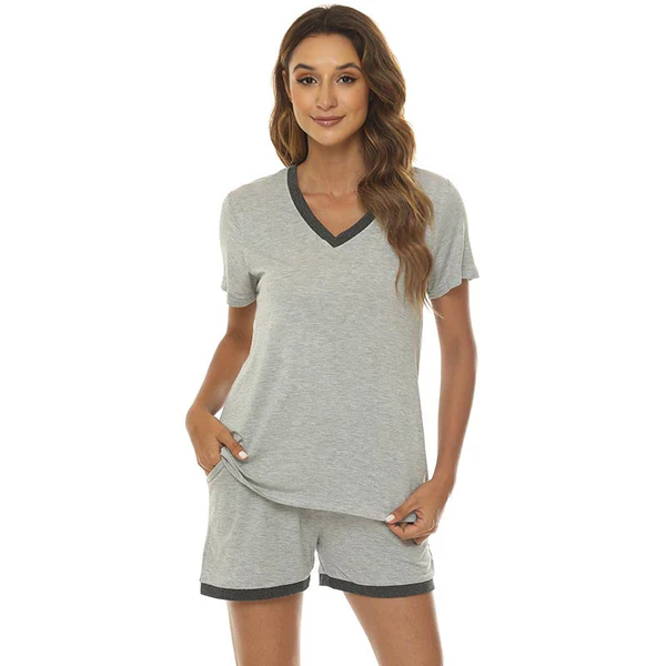 Women's short casual V-neck pajama set