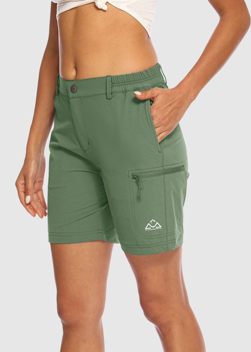 Women's Quick Dry Lightweight Stretchy Cargo Shorts--Plus