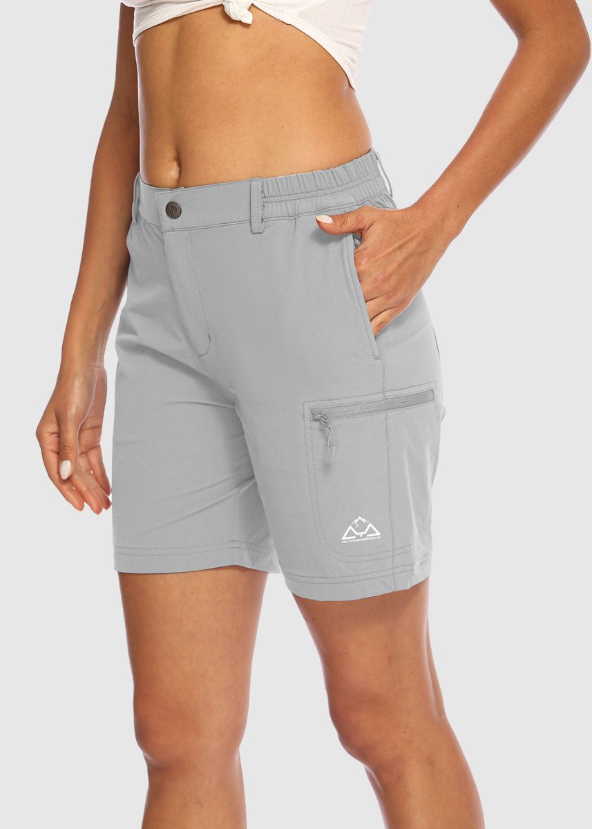 Women's Quick Dry Lightweight Stretchy Cargo Shorts--Plus