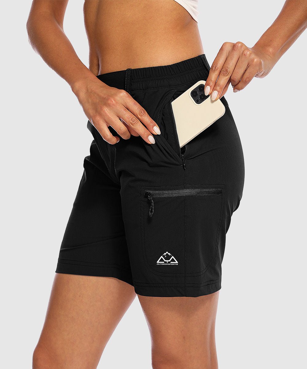 Women's Quick Dry Lightweight Stretchy Cargo Shorts--Plus