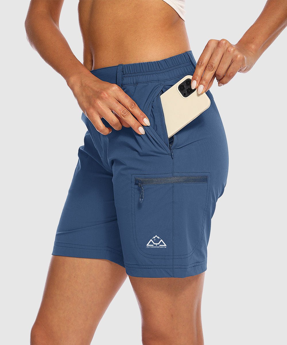 Women's Quick Dry Lightweight Stretchy Cargo Shorts--Plus