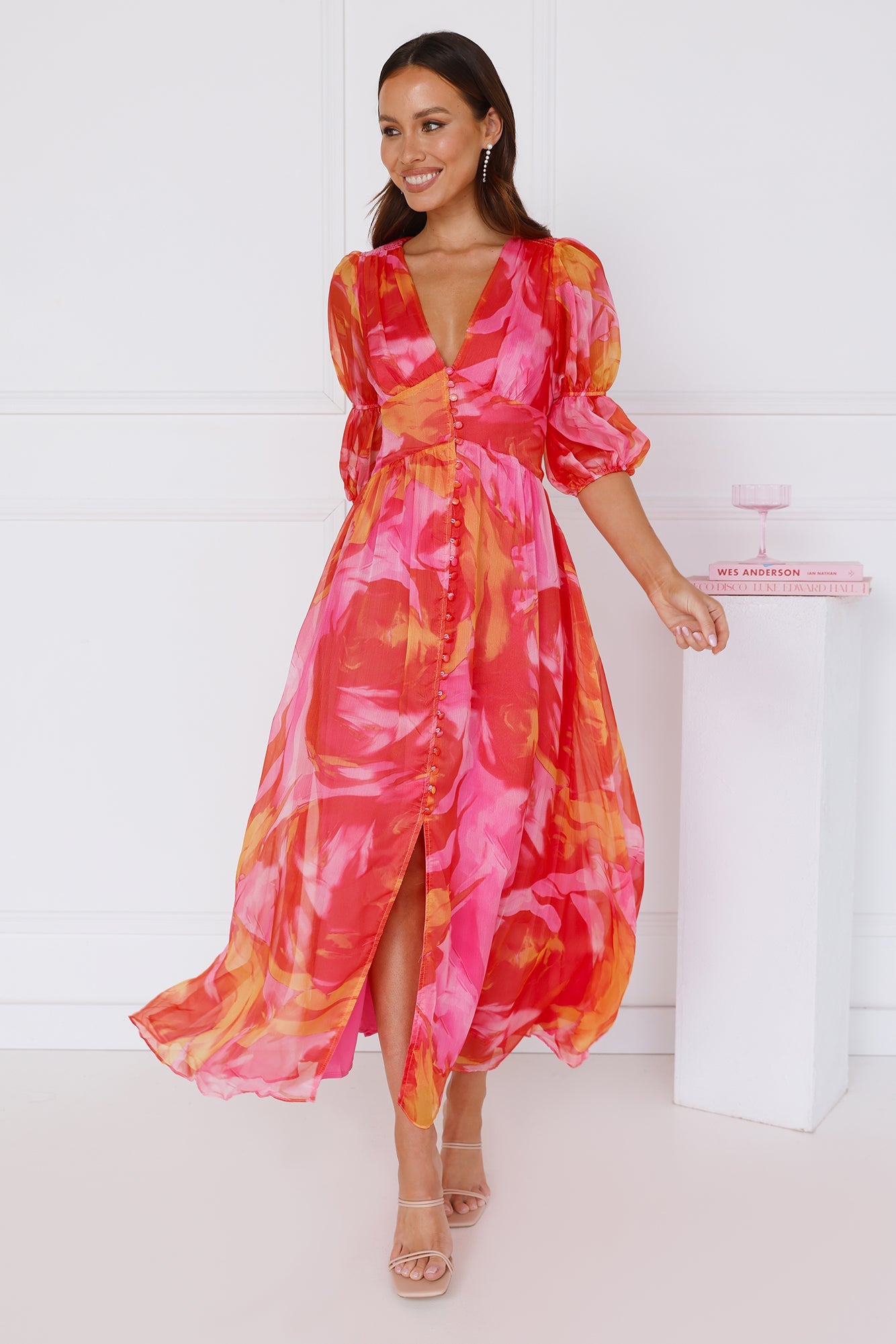 Whimsical Wilds Short Sleeve Maxi Dress Pink