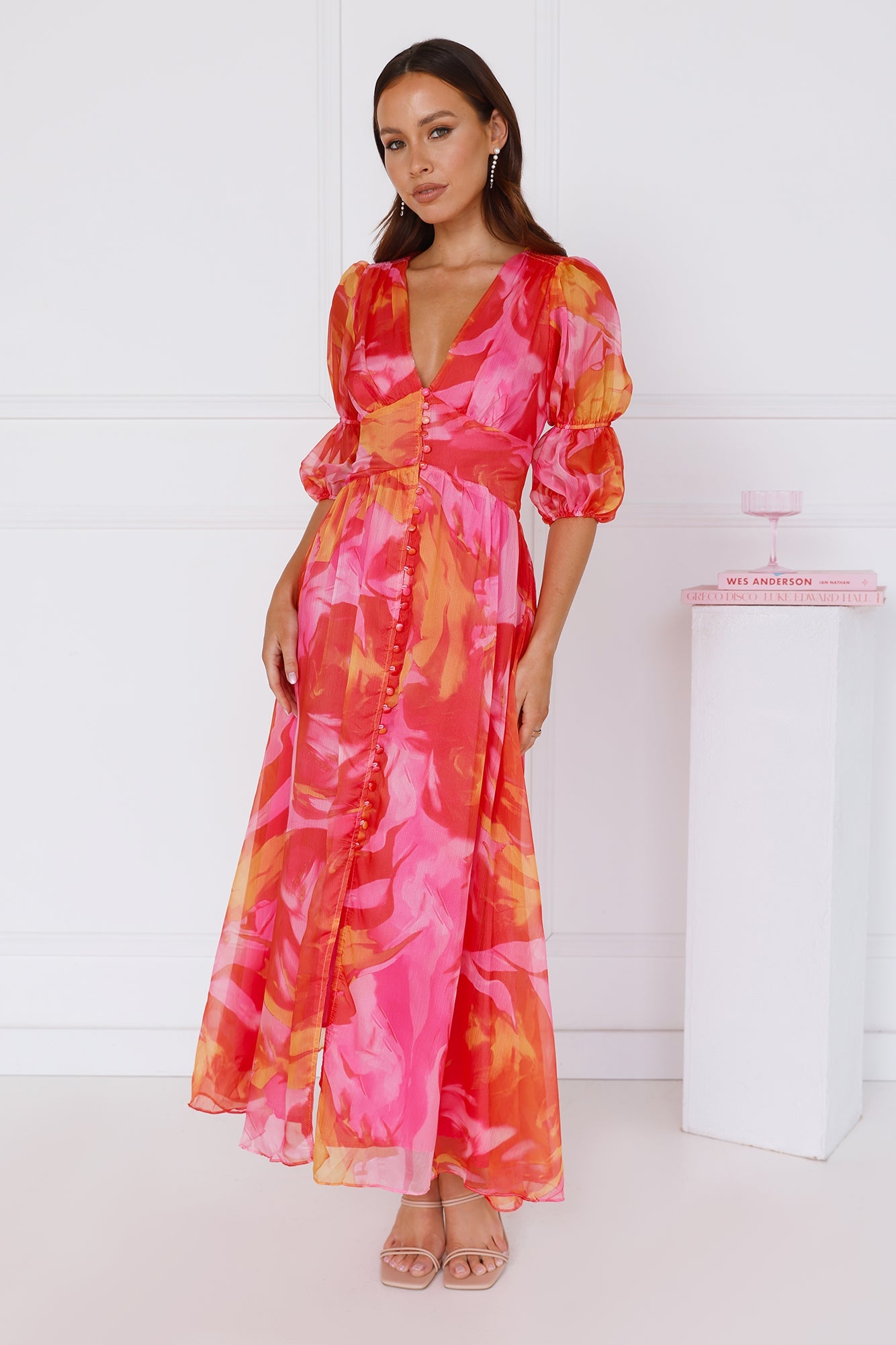 Whimsical Wilds Short Sleeve Maxi Dress Pink