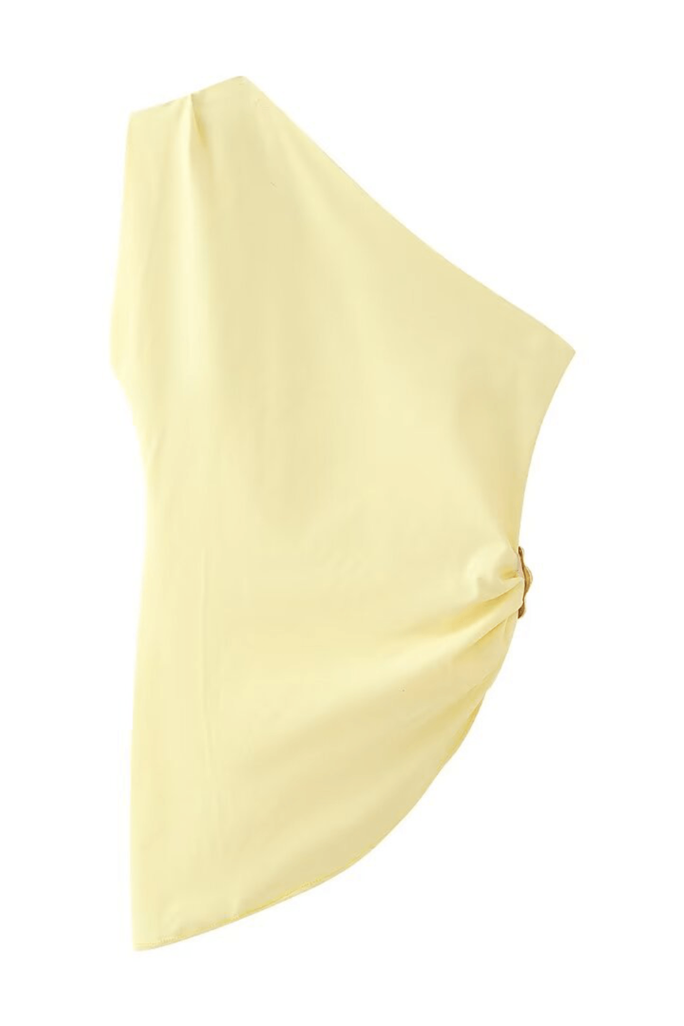 Yellow Metal Trim Irregular Hem Top