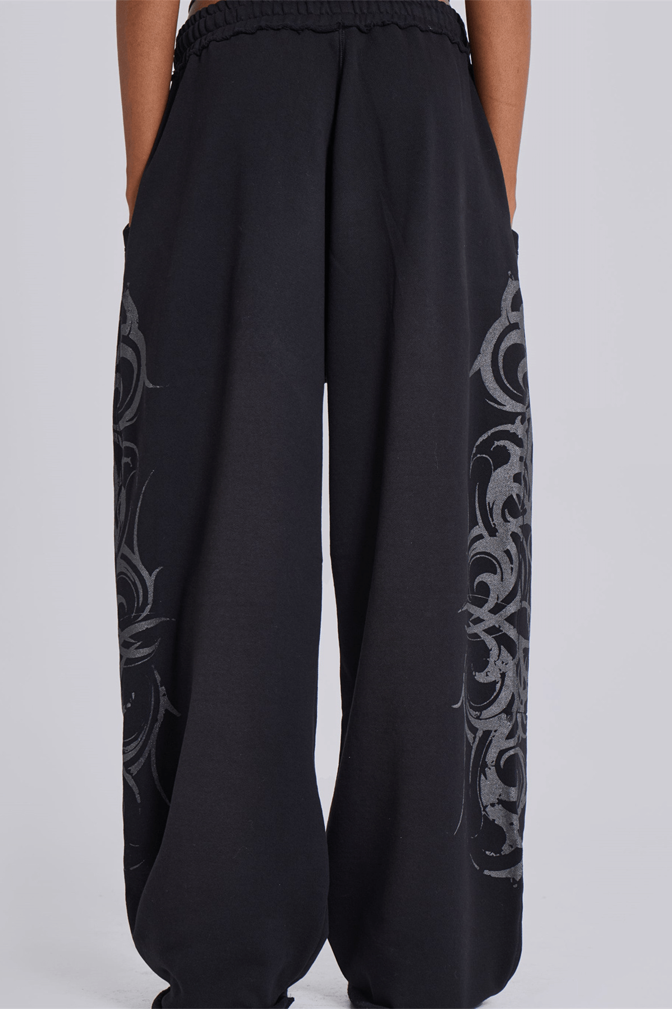 Elastic Waist Full Length Pattern Pants