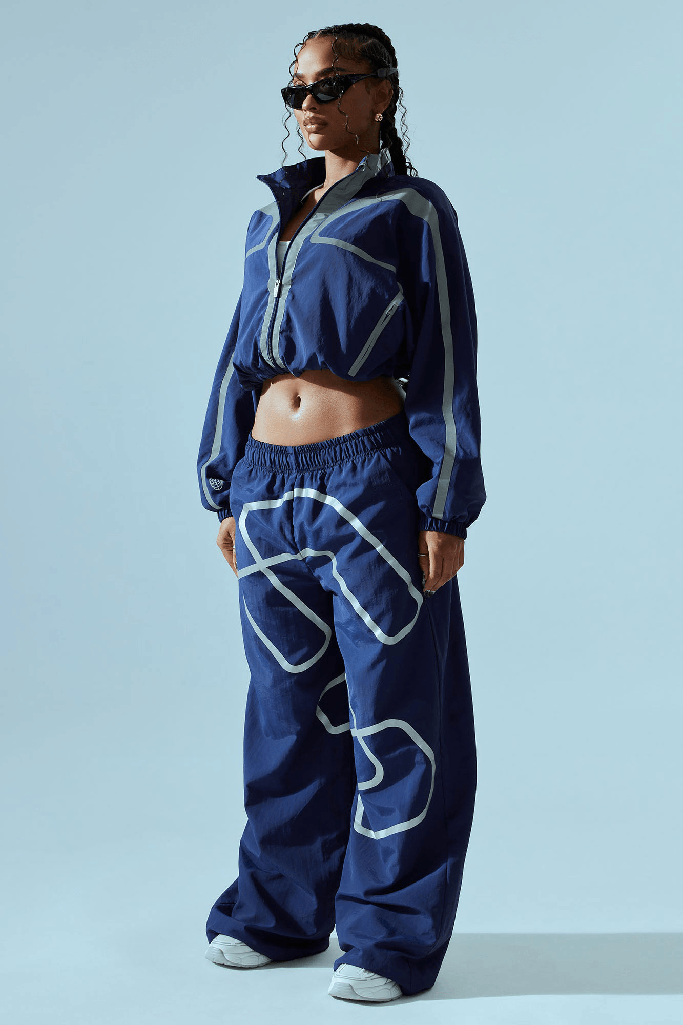 Windbreaker Jacket Straight Leg Pant Set