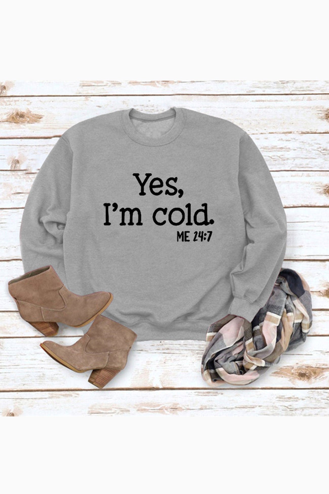 I'm Cold Letter Printed Sweatshirt