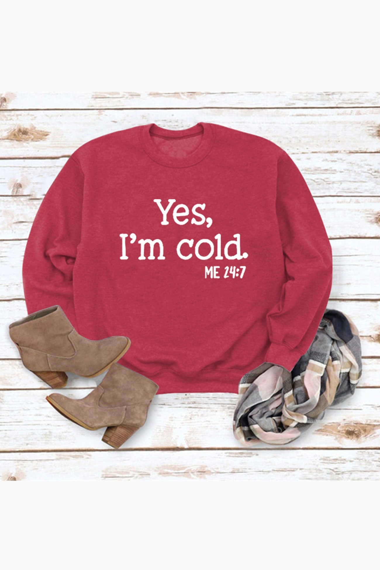 I'm Cold Letter Printed Sweatshirt