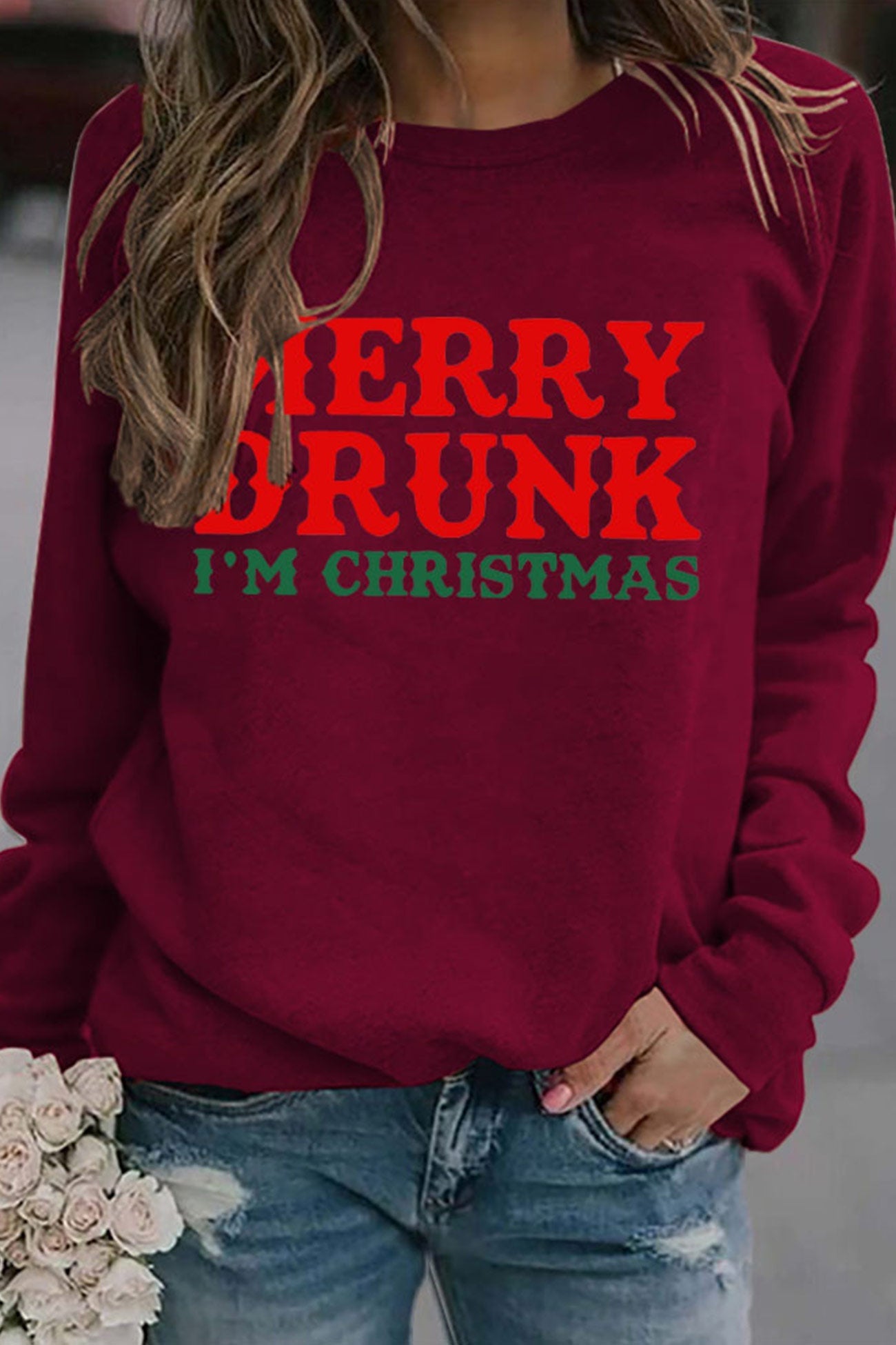 Crew Neck Letter Print Sweatshirt