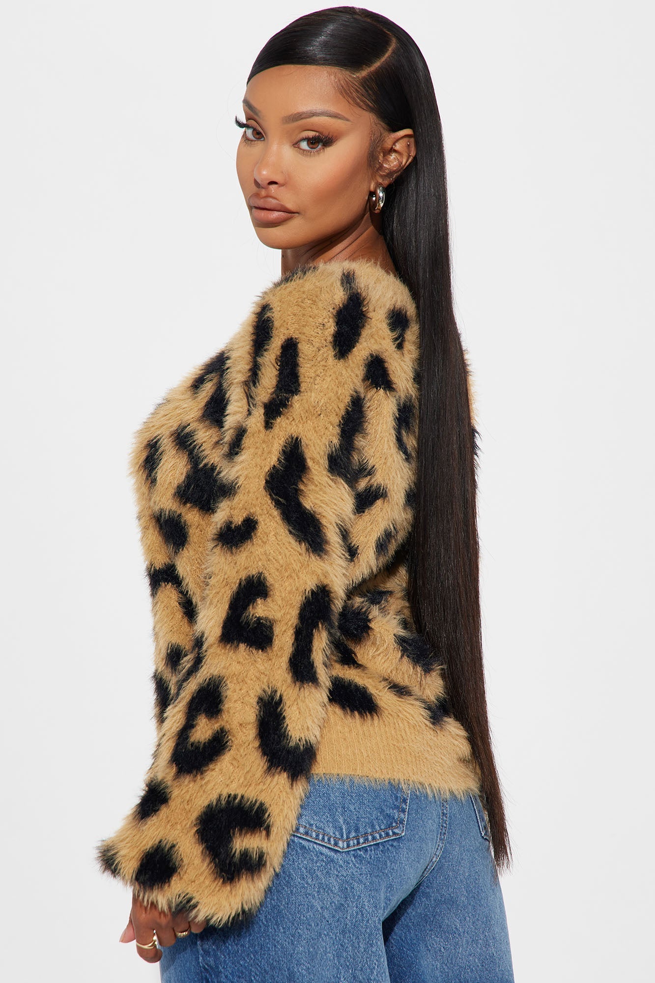 Leopard Crew Neck Knit Sweater