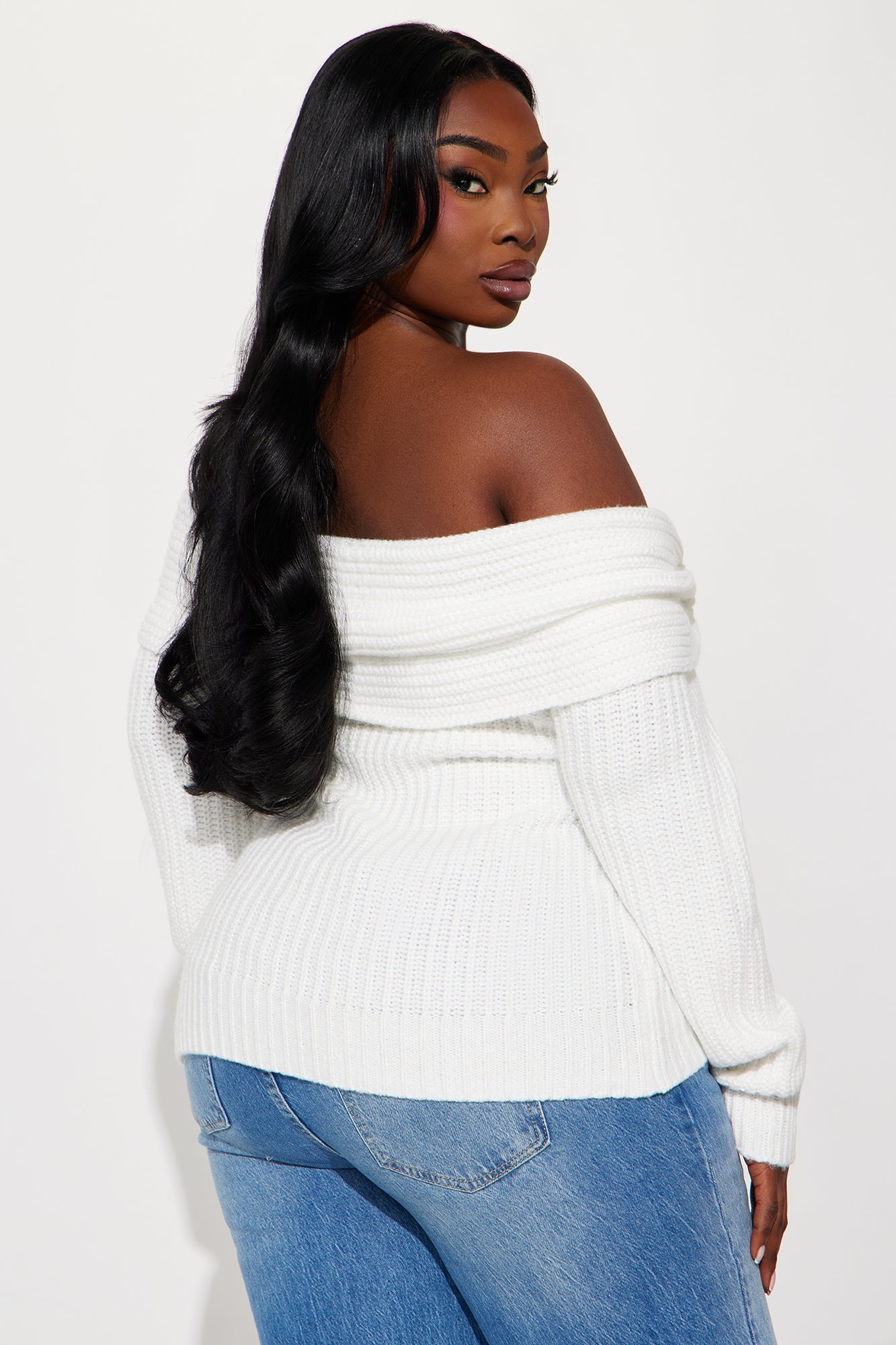 Off Shoulder Long Sleeve Sweater