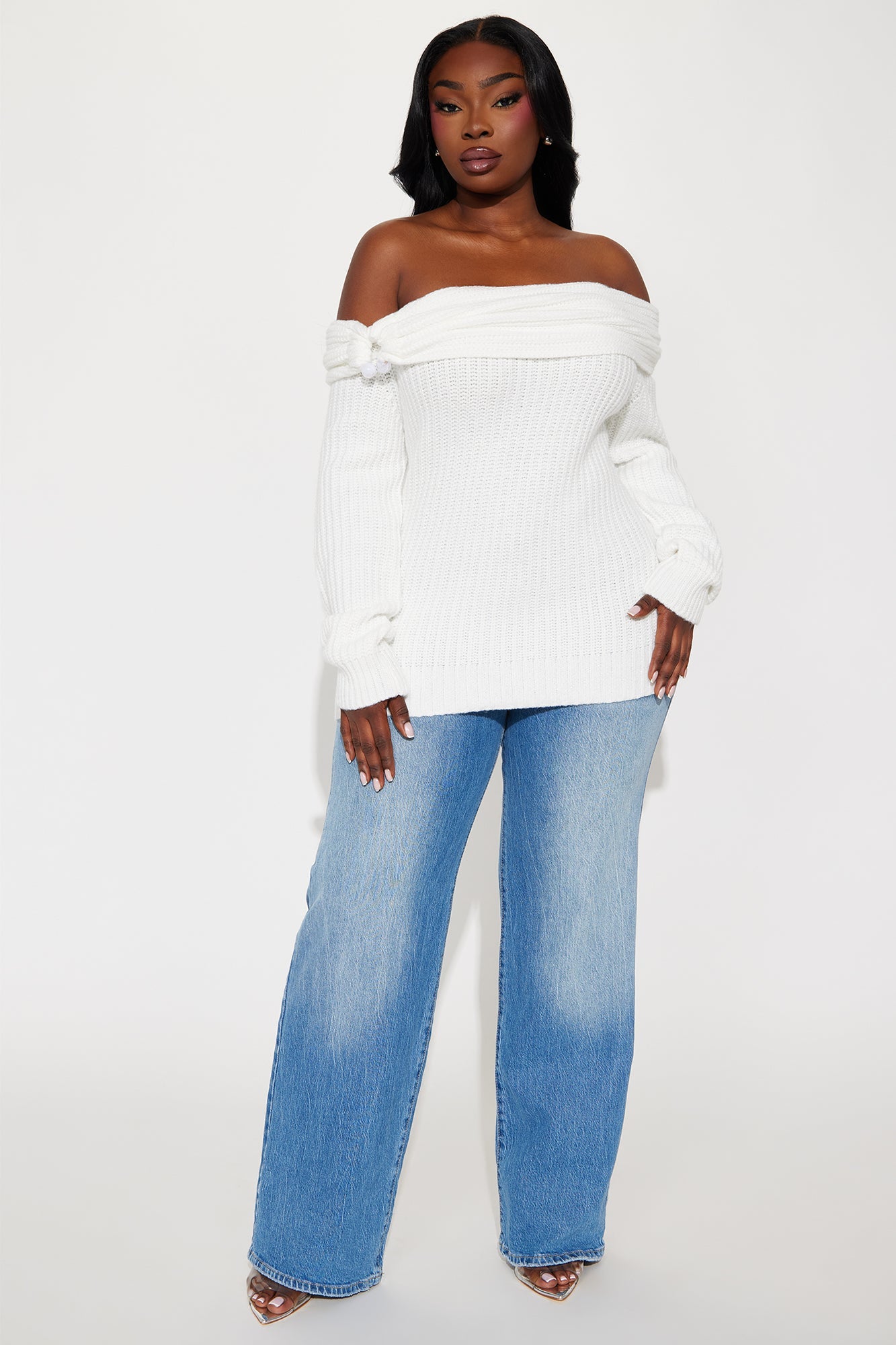 Off Shoulder Long Sleeve Sweater