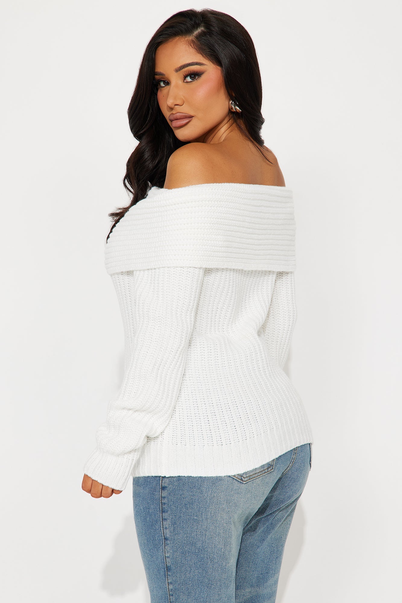 Off Shoulder Long Sleeve Sweater