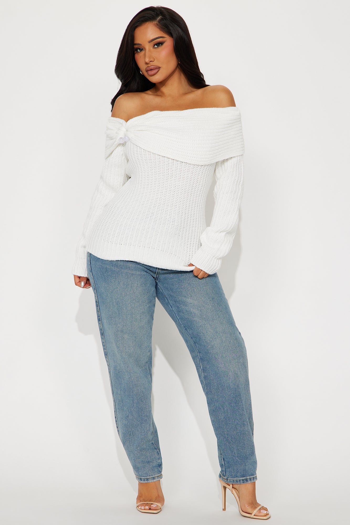 Off Shoulder Long Sleeve Sweater