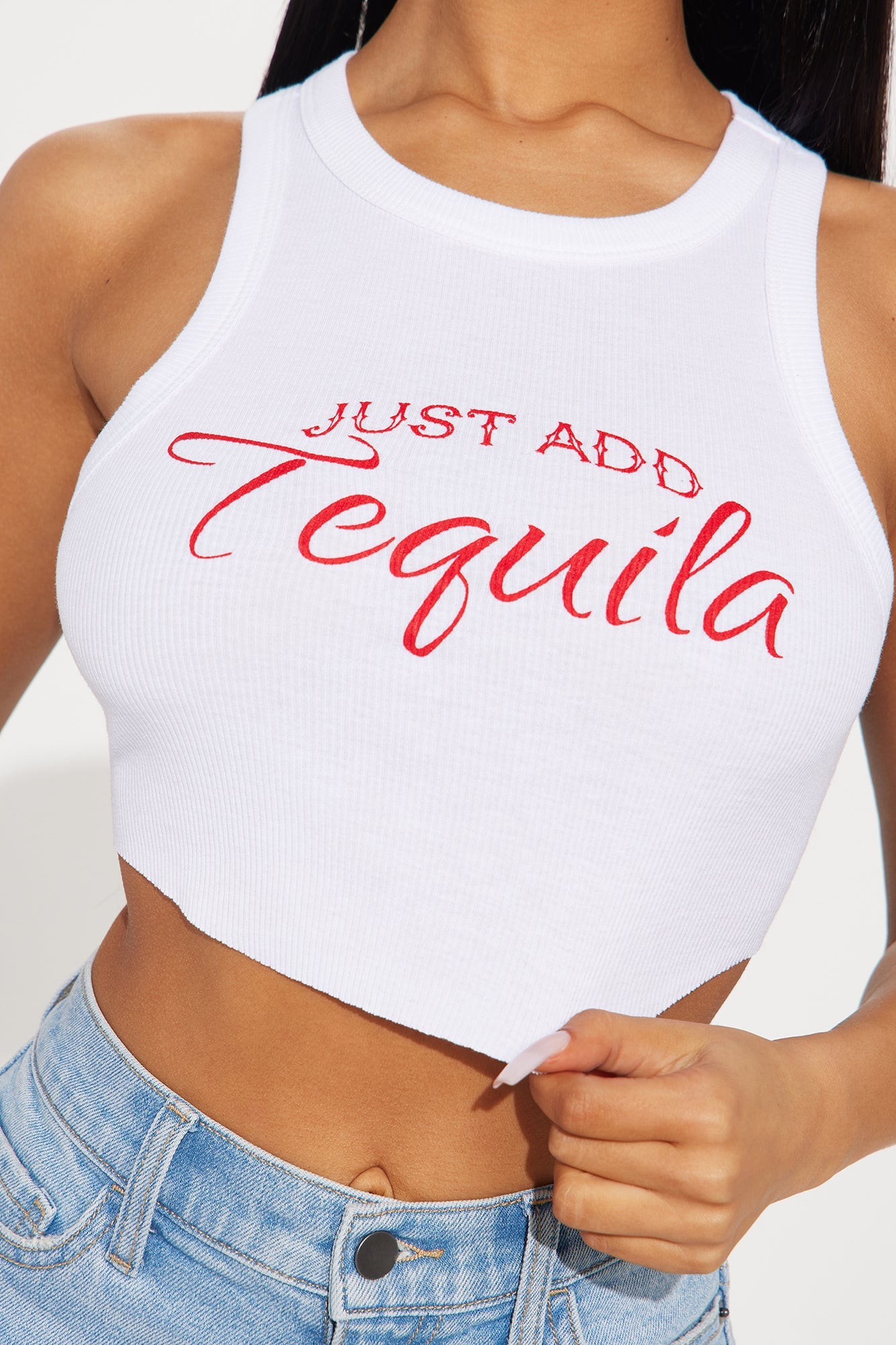 Tequila Pattern Sleeveless Ribbed Top