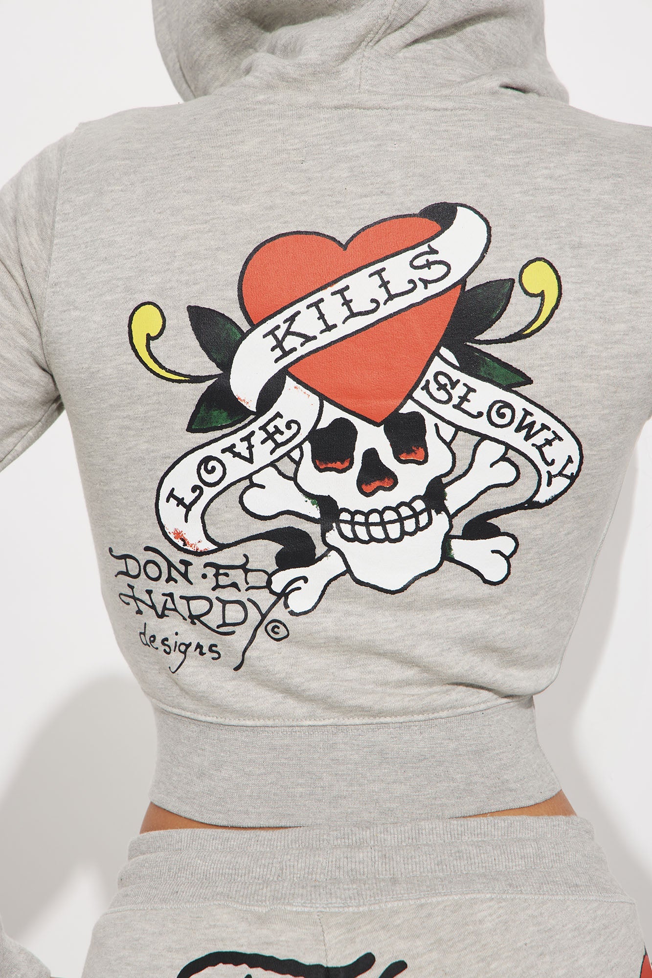 Skull And Dagger Zip Front Hoodie Set