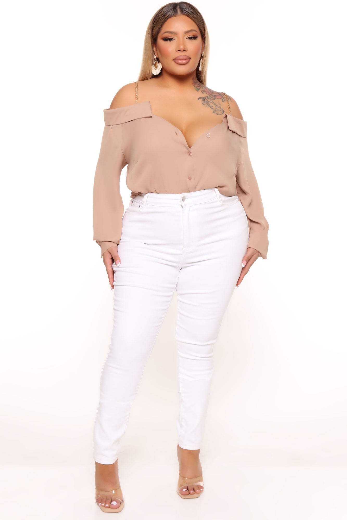 Off The Chain Chiffon Long Sleeve Top