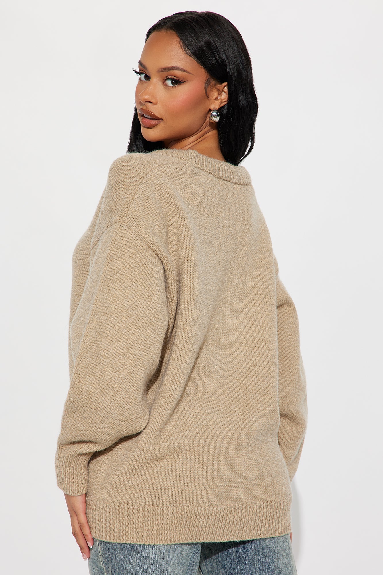 Long Sleeve Ribbed Hem Sweater