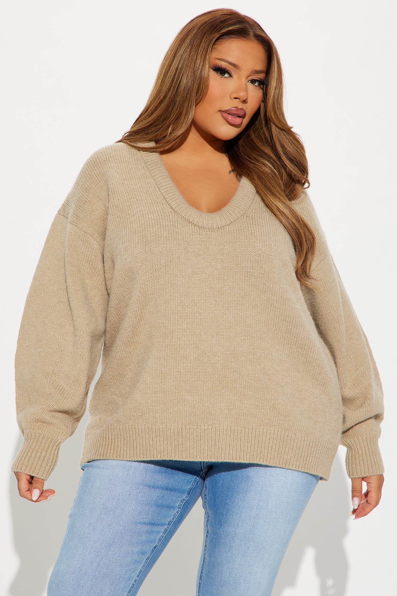 Long Sleeve Ribbed Hem Sweater