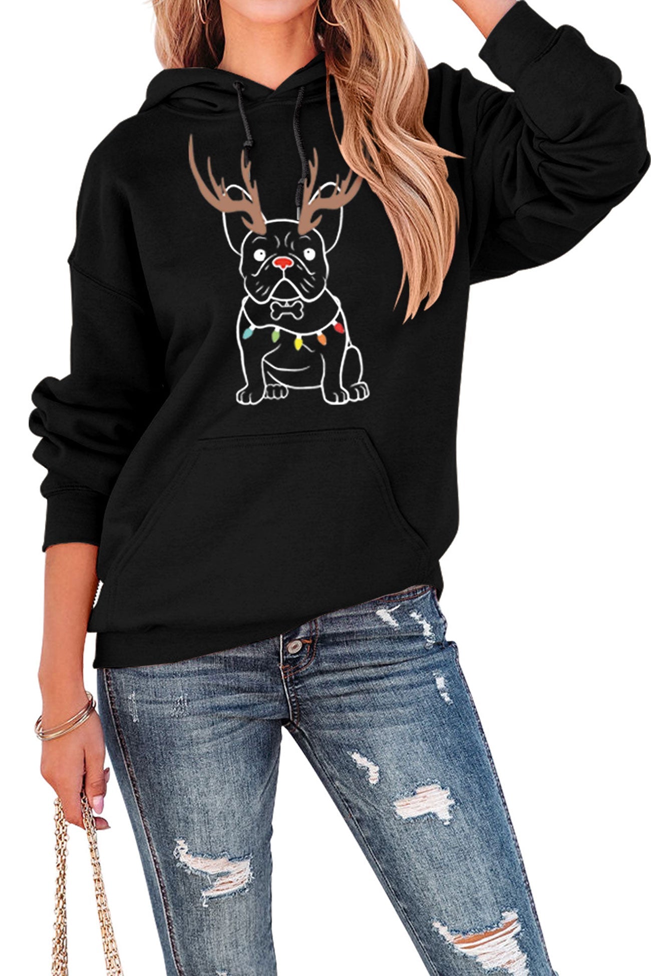 French Bulldog Christmas Graphic Hoodie