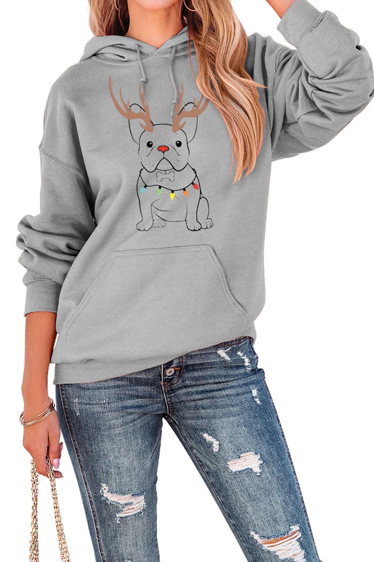 French Bulldog Christmas Graphic Hoodie