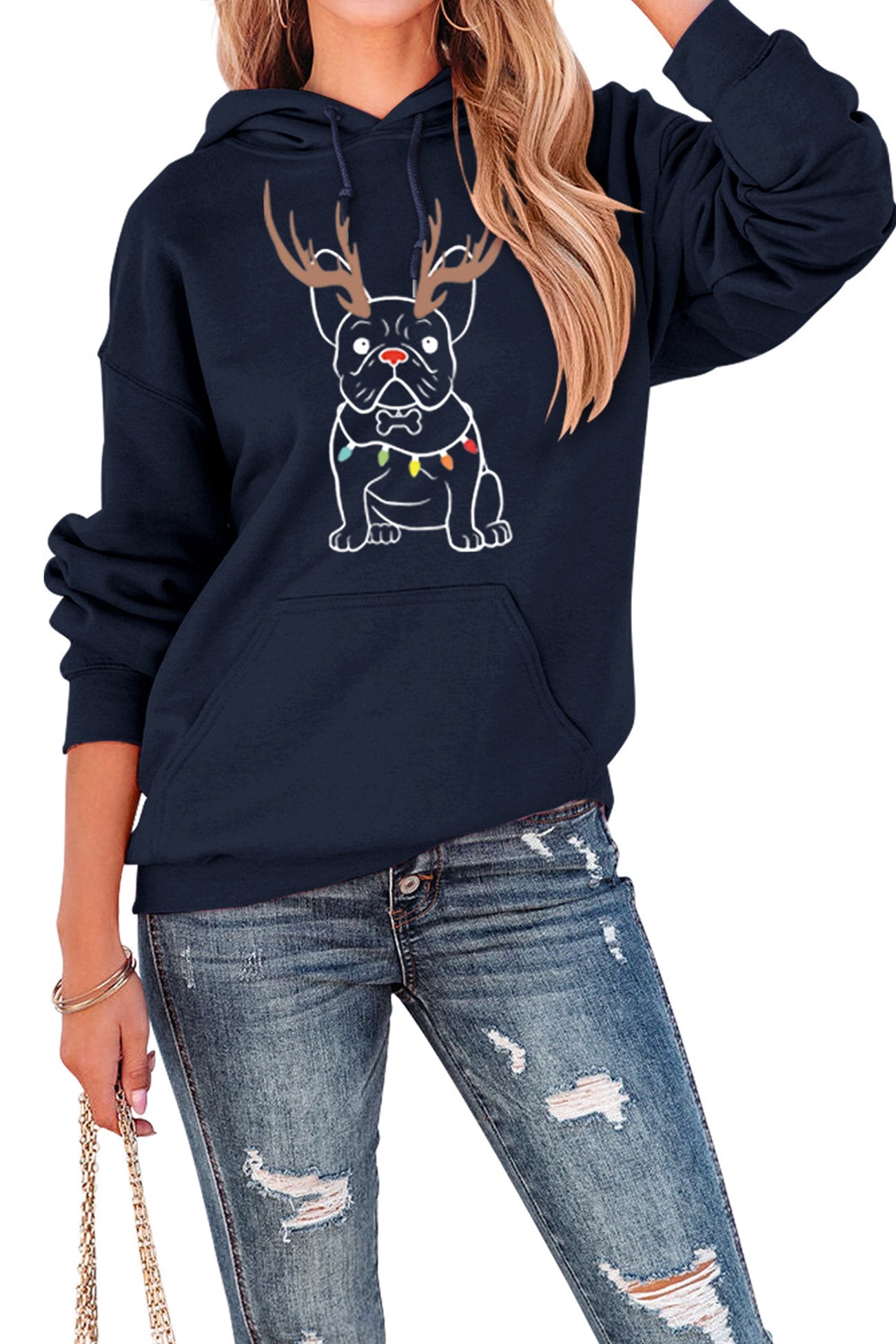 French Bulldog Christmas Graphic Hoodie