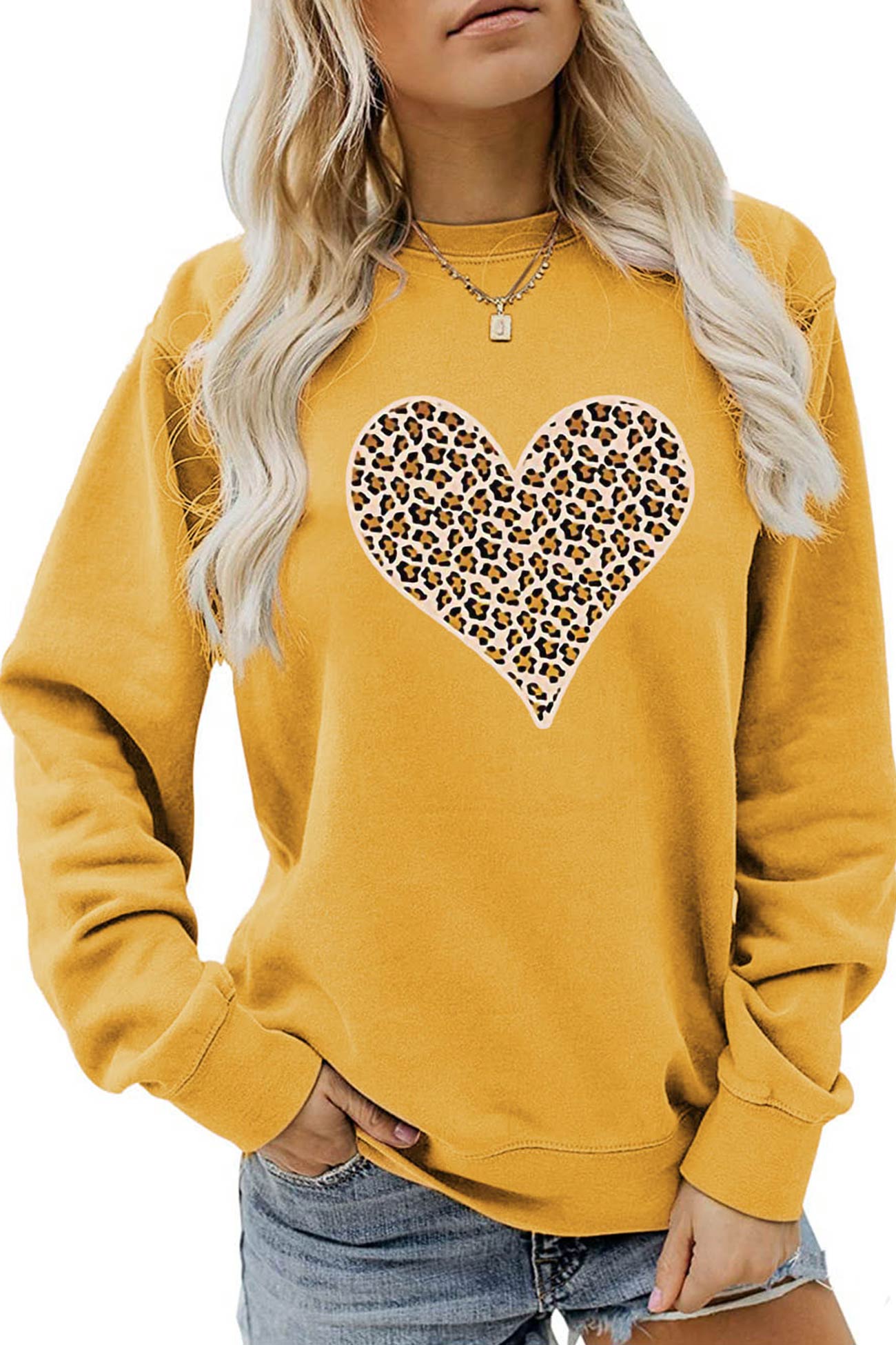 Leopard Print Hearts Sweatshirt