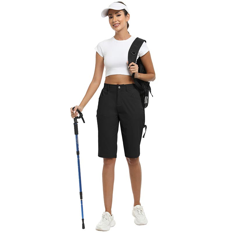 Women's slim-fit Hiking shorts Stretch belt Women's Golf shorts