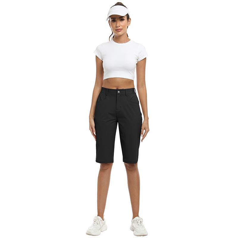 Women's slim-fit Hiking shorts Stretch belt Women's Golf shorts