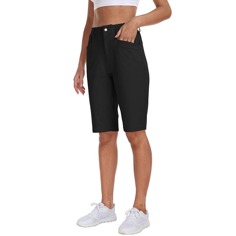 Women's slim-fit Hiking shorts Stretch belt Women's Golf shorts