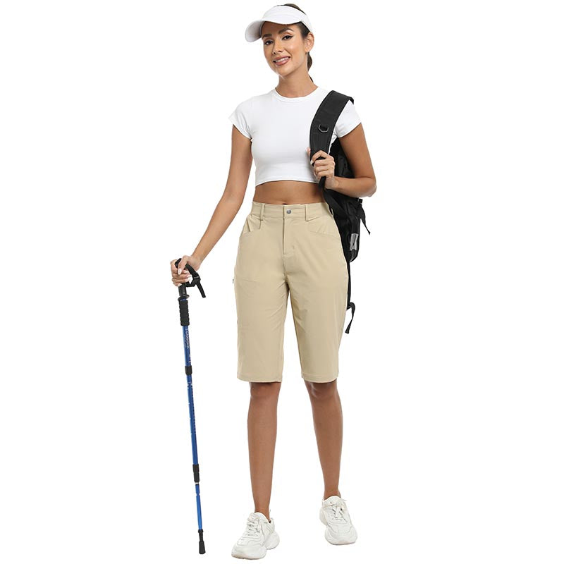 Women's slim-fit Hiking shorts Stretch belt Women's Golf shorts