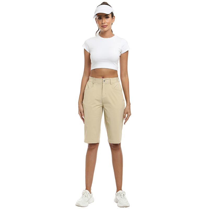 Women's slim-fit Hiking shorts Stretch belt Women's Golf shorts