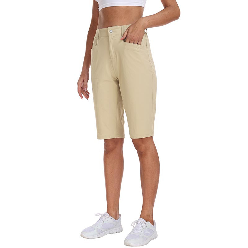 Women's slim-fit Hiking shorts Stretch belt Women's Golf shorts