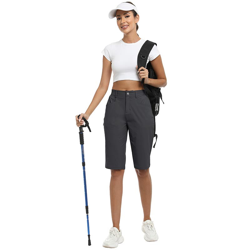 Women's slim-fit Hiking shorts Stretch belt Women's Golf shorts