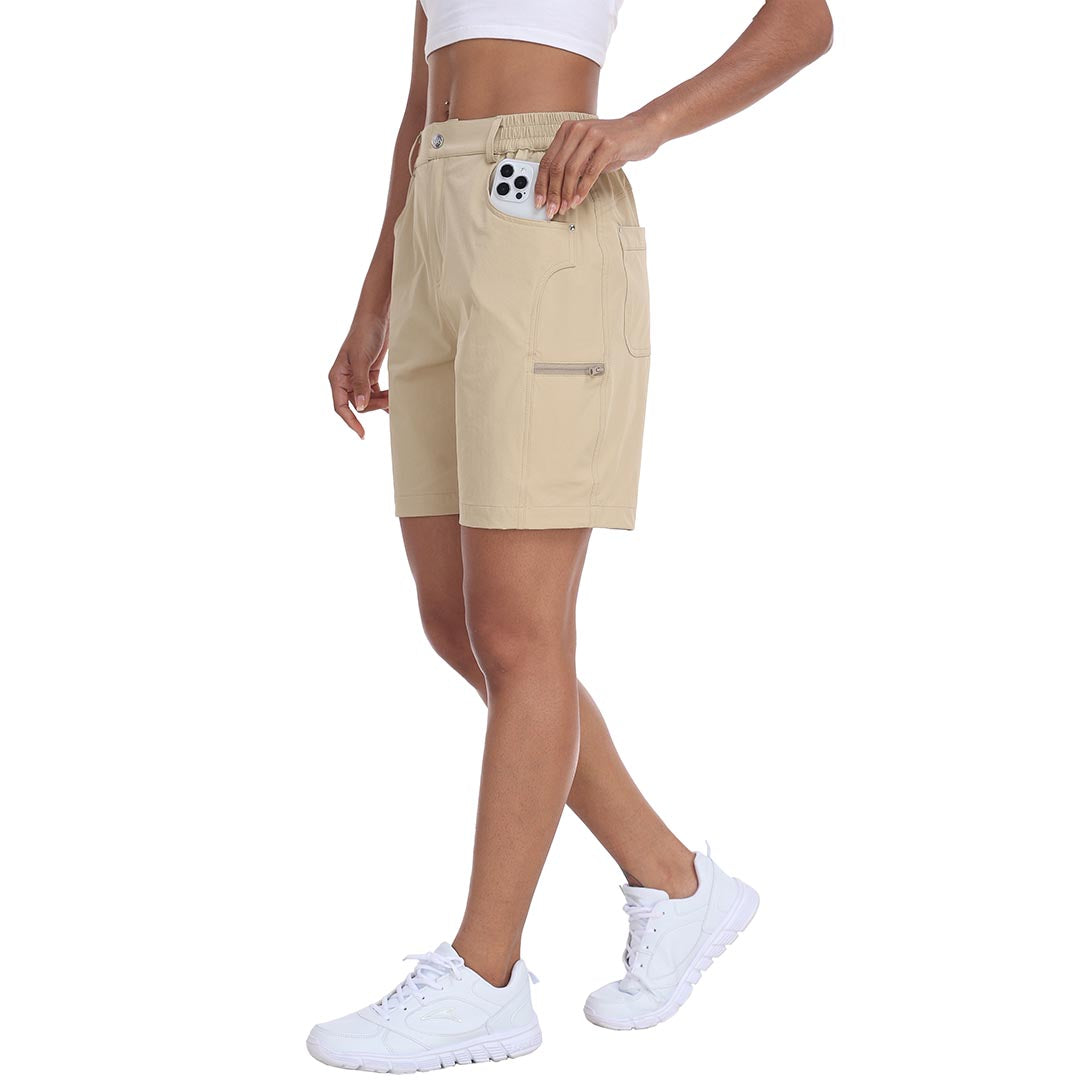 Lightweight waterproof pocket shorts for women