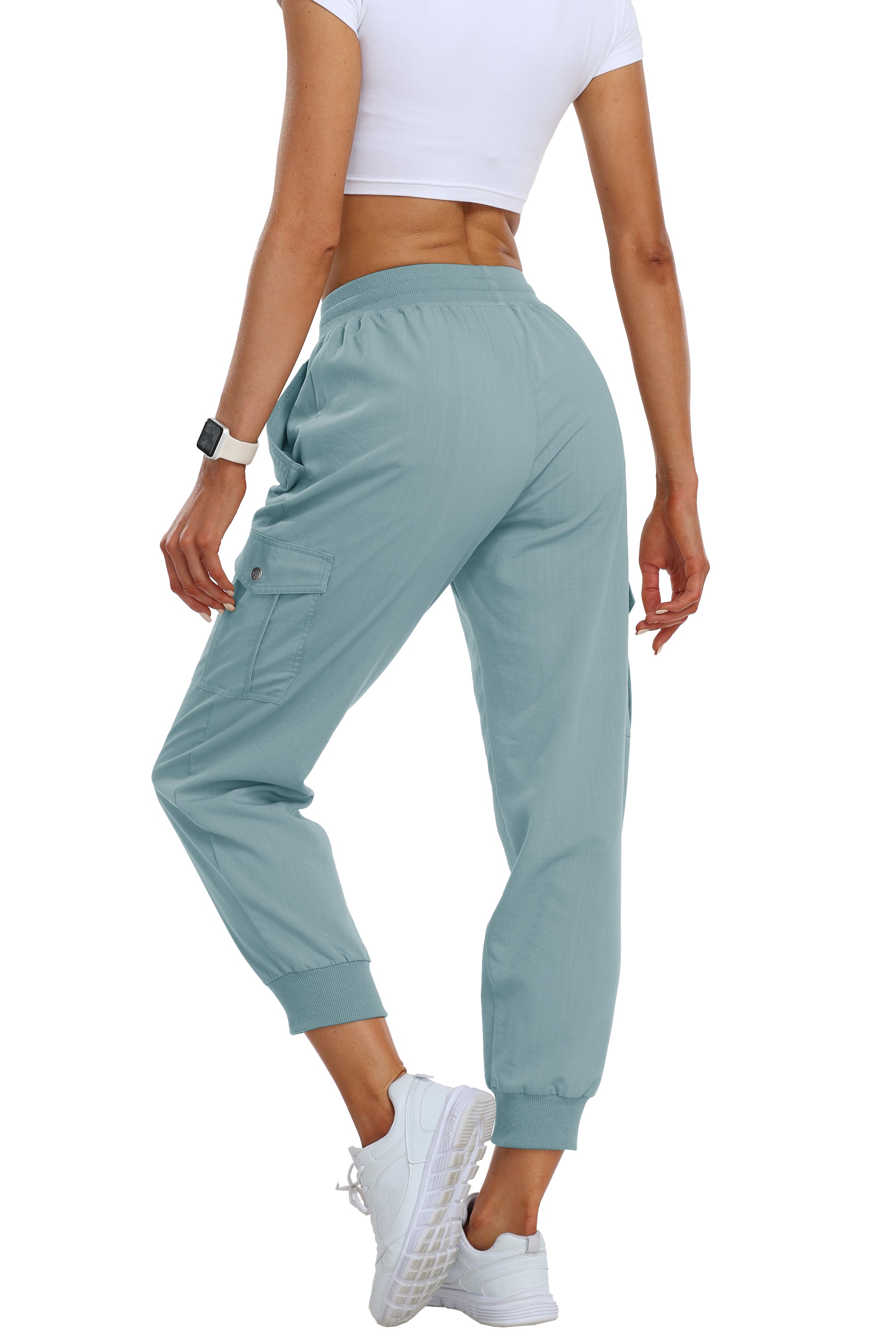 Women's outdoor lightweight joggers stretch waisted hiking pants