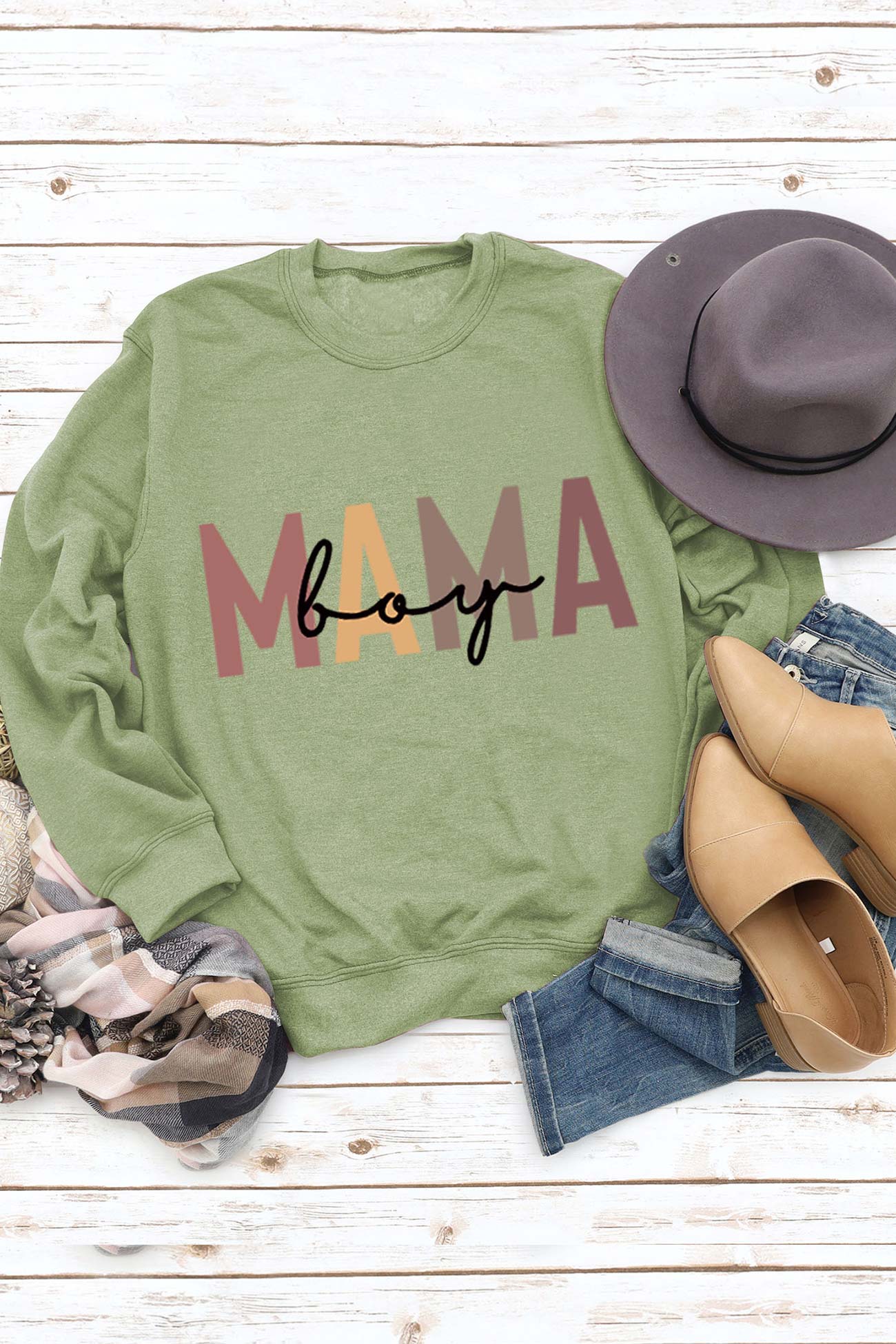 Boy Mama Letter Printed Sweatshirt