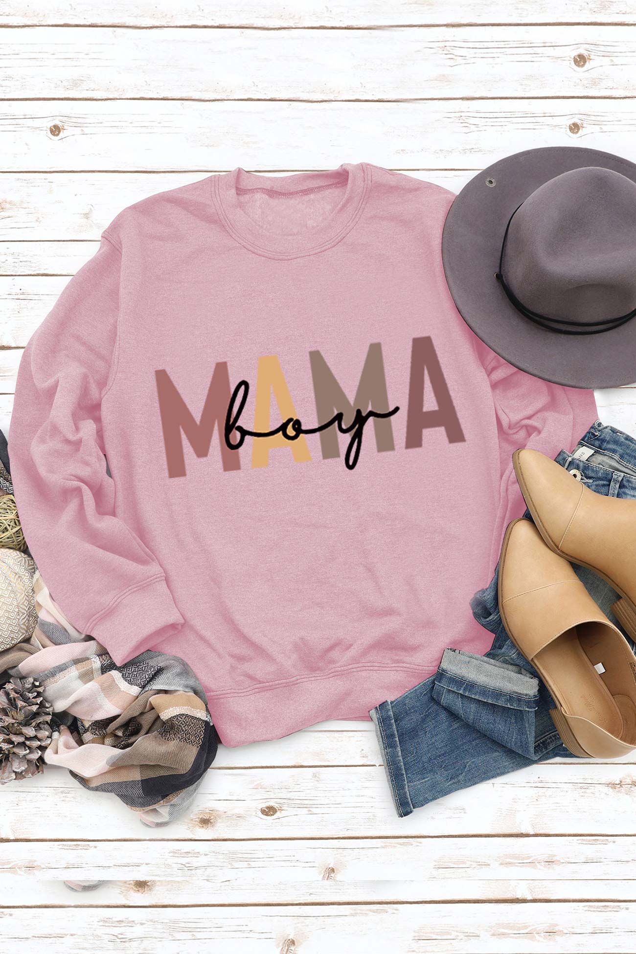 Boy Mama Letter Printed Sweatshirt