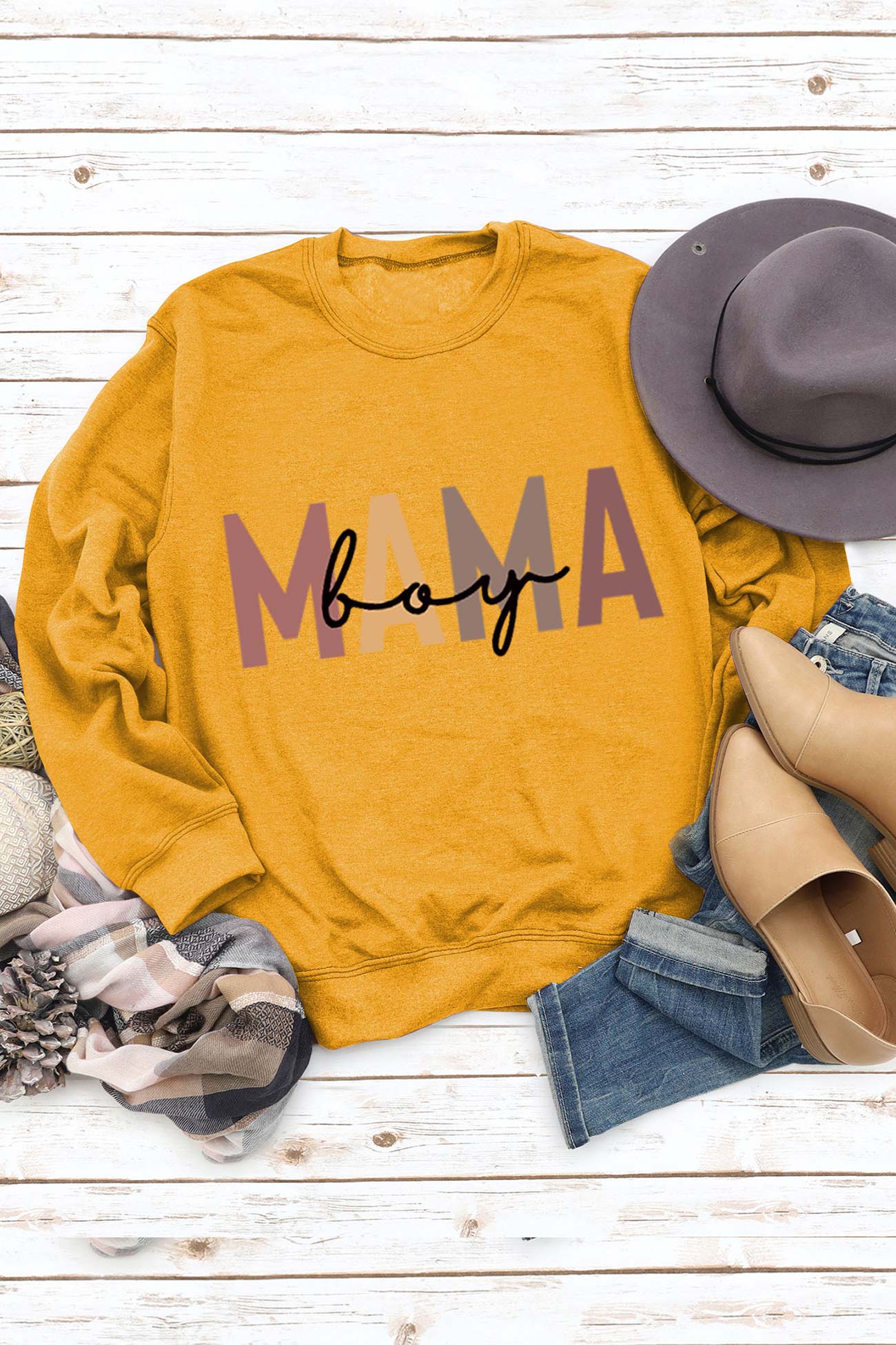 Boy Mama Letter Printed Sweatshirt