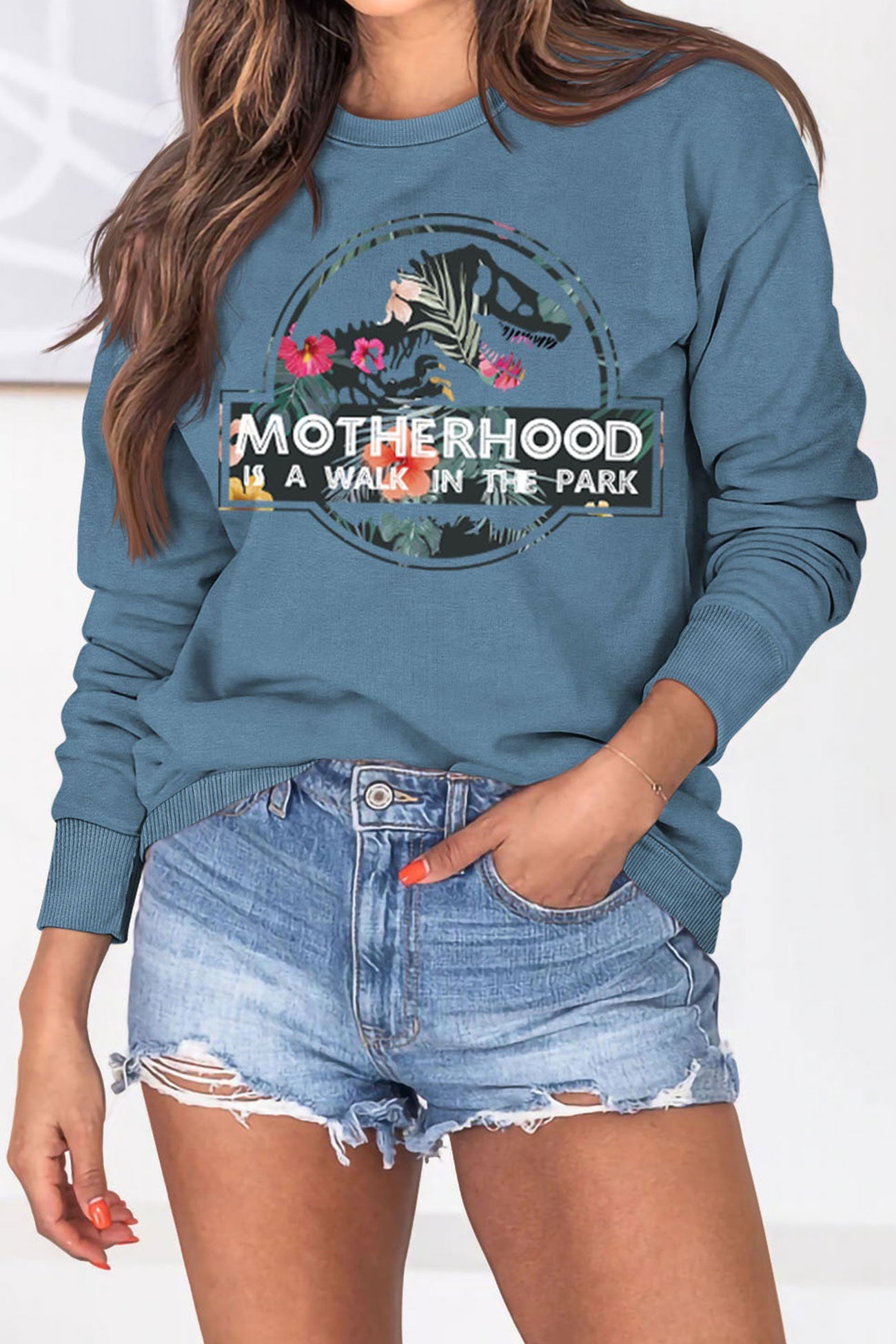 Motherhood Dinosaur Printed Sweatshirt