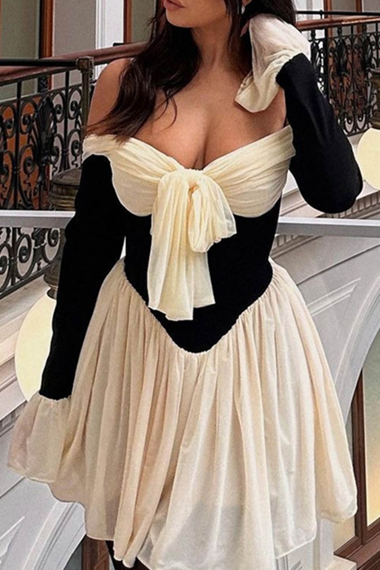 Off Shoulder Bow Corset Dress