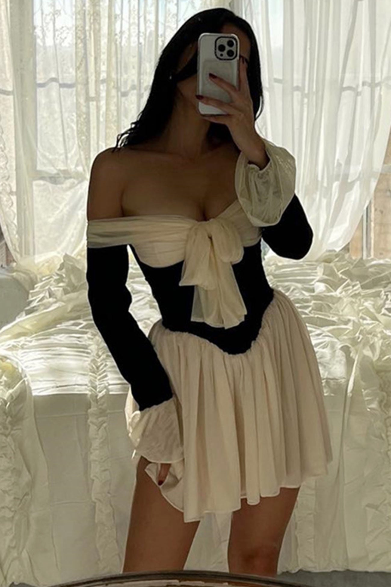 Off Shoulder Bow Corset Dress