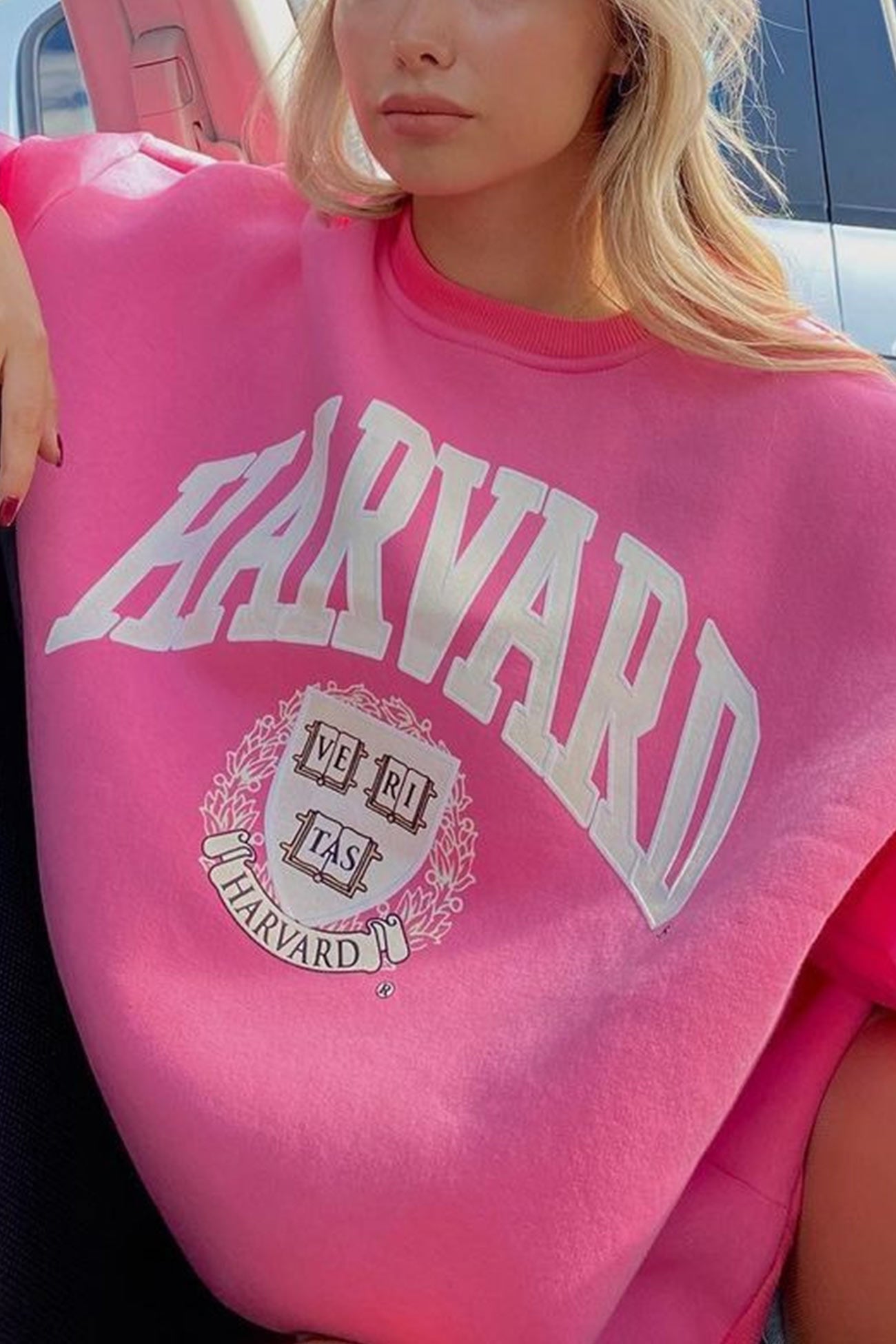 Printed Crew Neck Long Sleeve Sweatshirt