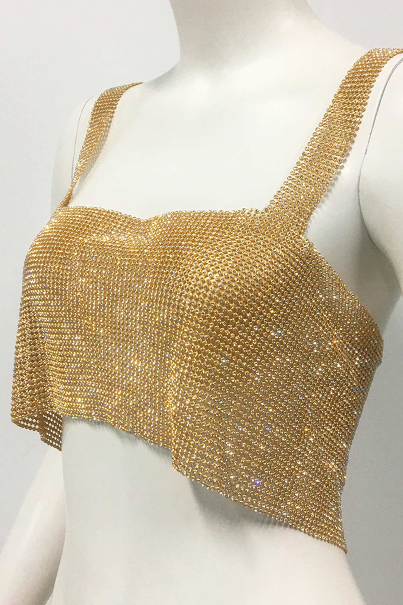 Rhinestone Square Neck Tank Top