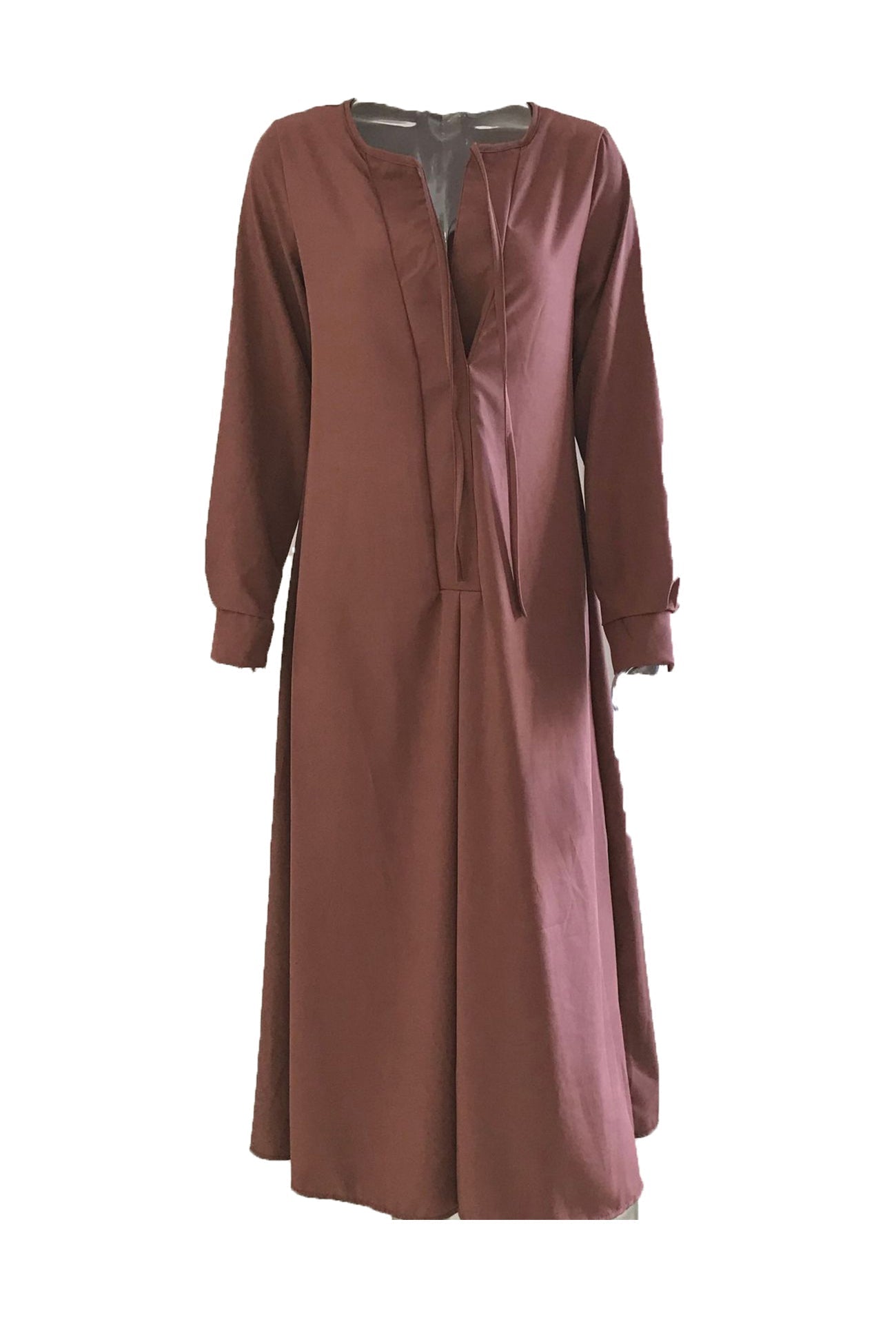 Tie-up Long Sleeve Maxi Dress