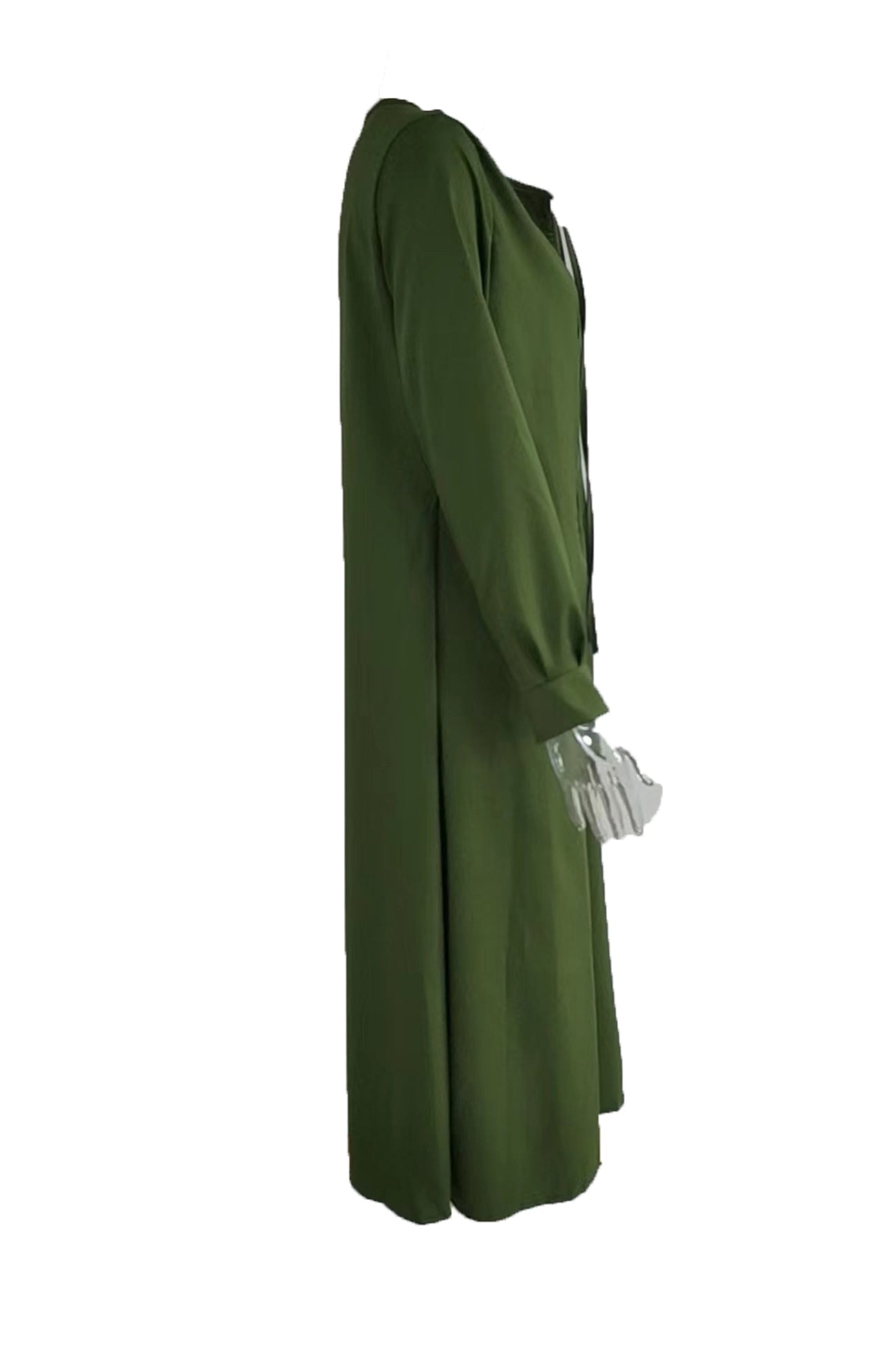 Tie-up Long Sleeve Maxi Dress